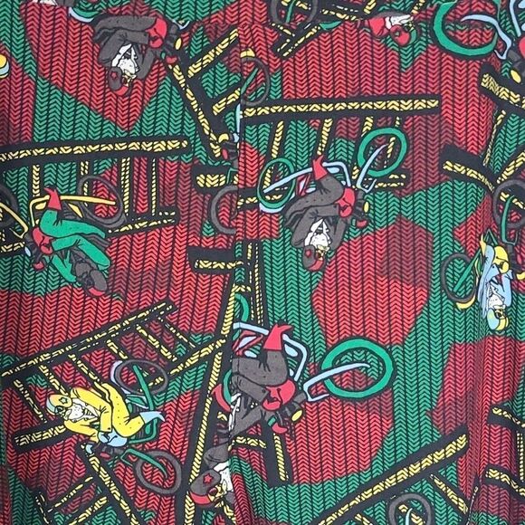 LuLaRoe Motorcycle Legging TC2 (20-26) Christmas Santa Red Tall Curvy 2 Unique - Picture 3 of 8